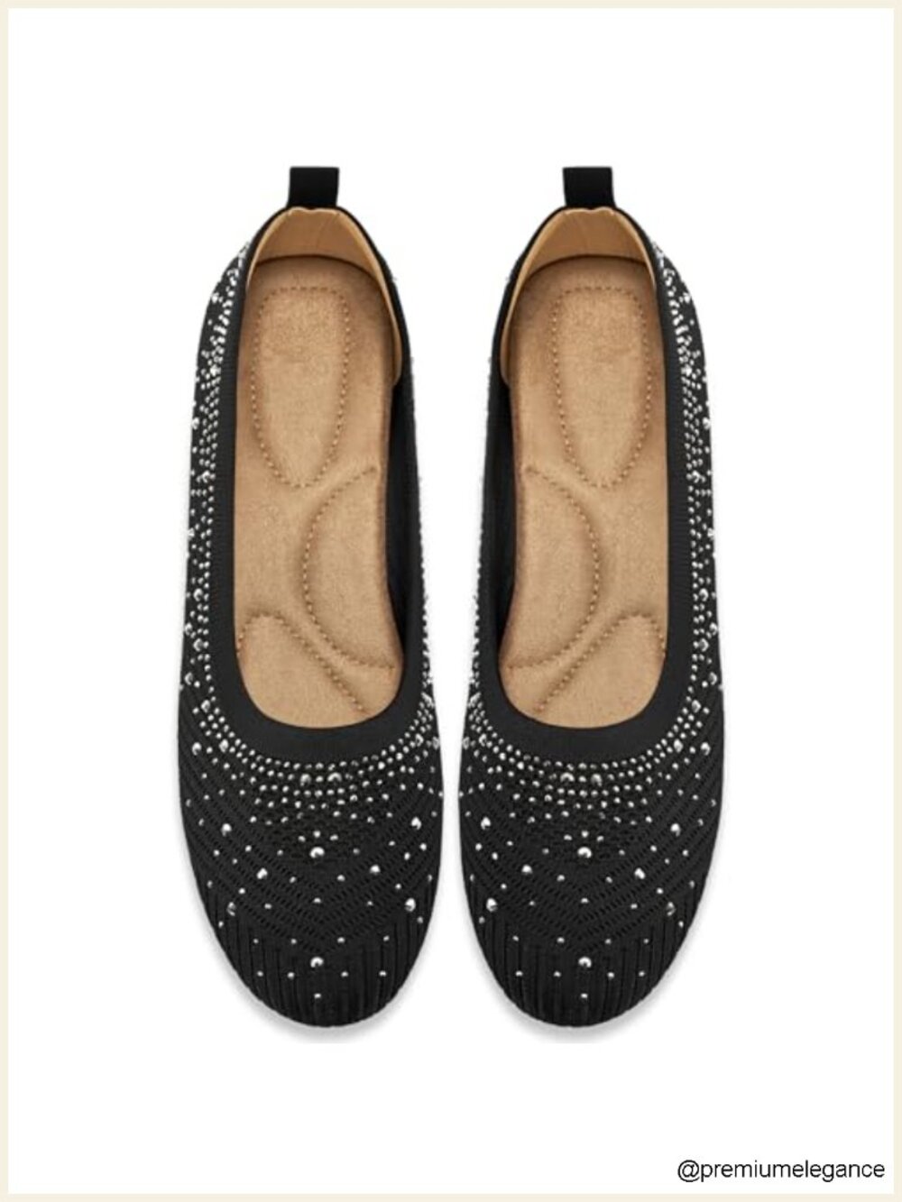 Women's Knit Ballet Flats Round Toe Non-Slip Work Shoes